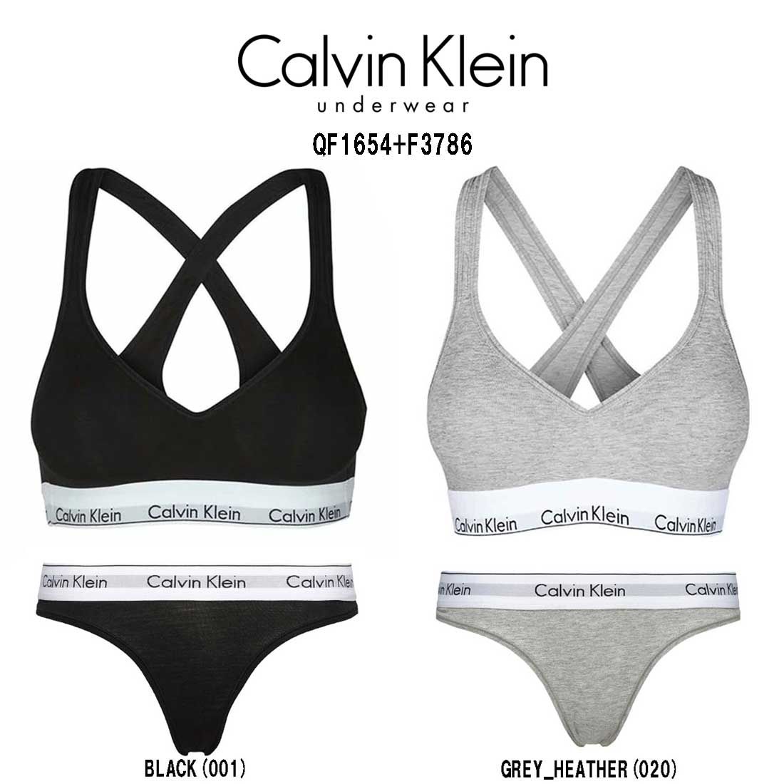 Calvin Klein カルバンクライン ck レディース ブラジャー Tバック ショーツ セット スポーツ ジム 筋トレ 運動 無地 女性用 下着 QF1654 F3786