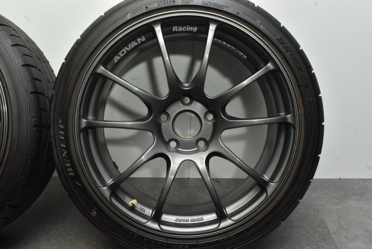 【バリ溝 鍛造品】アドバンレーシング RZ 18in 8J +48 PCD112 ダンロップ ディレッツァ DZ102 225/40R18 アウディ A3 S3 VW ゴルフ 即納可