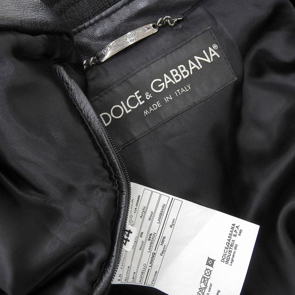 美品✨ DOLCE&GABBANA シングルライダースジャケット ラムレザー 黒 美品 ドルチェ＆ガッバーナ DOLCE&GABBANA 黒タグ ラムレザー