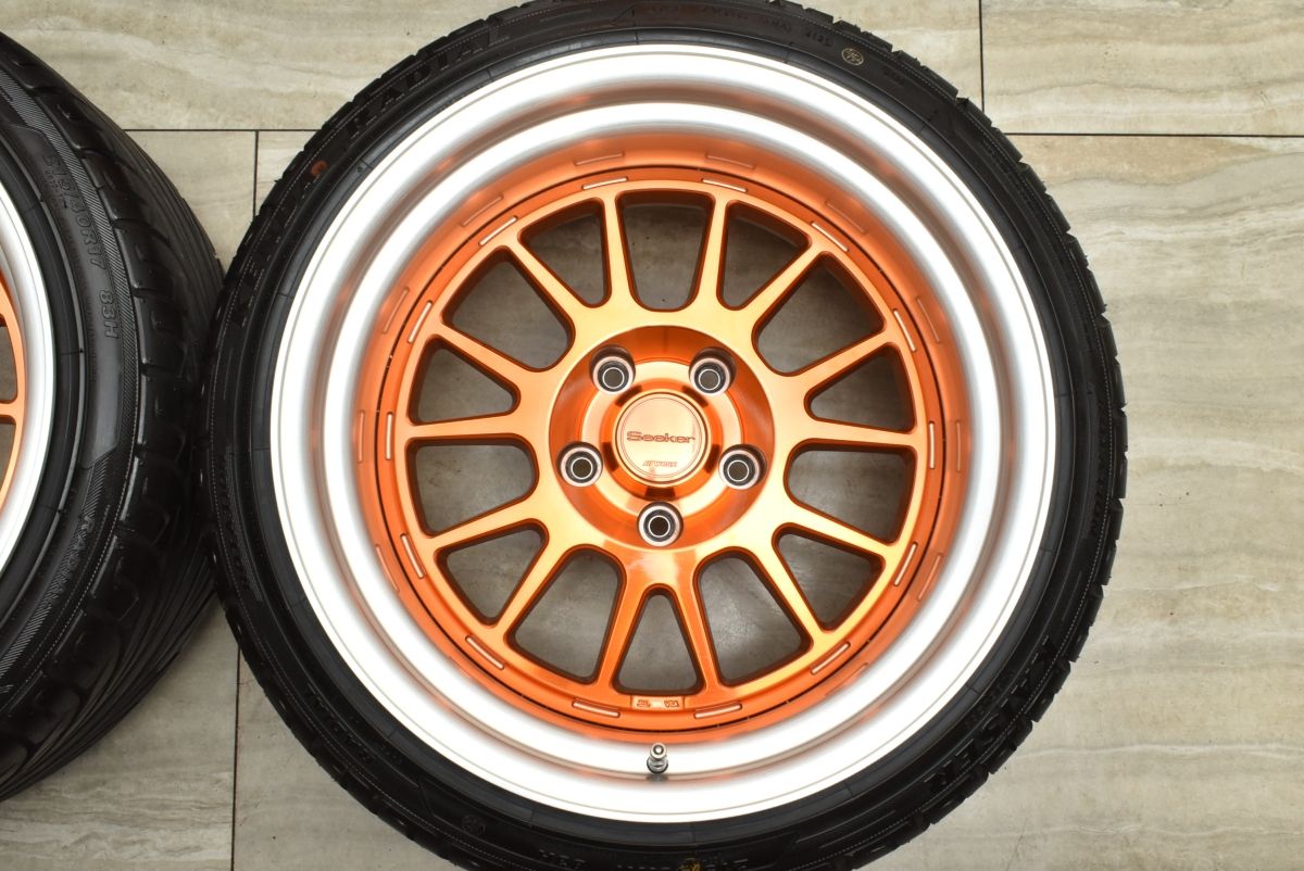 【超深リム バリ溝美品】WORK Seeker ワーク シーカー FX 17in 9.5J -9 PCD114.3 KENDA 215/40R17 ホンダ ヴェゼル 外し チューナーサイズ