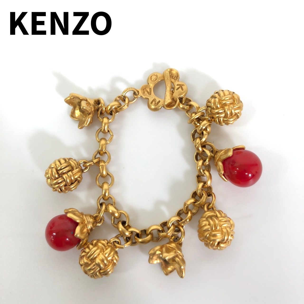 KENZO ケンゾー ブレスレット ゴールドカラー ビンテージ 木の実