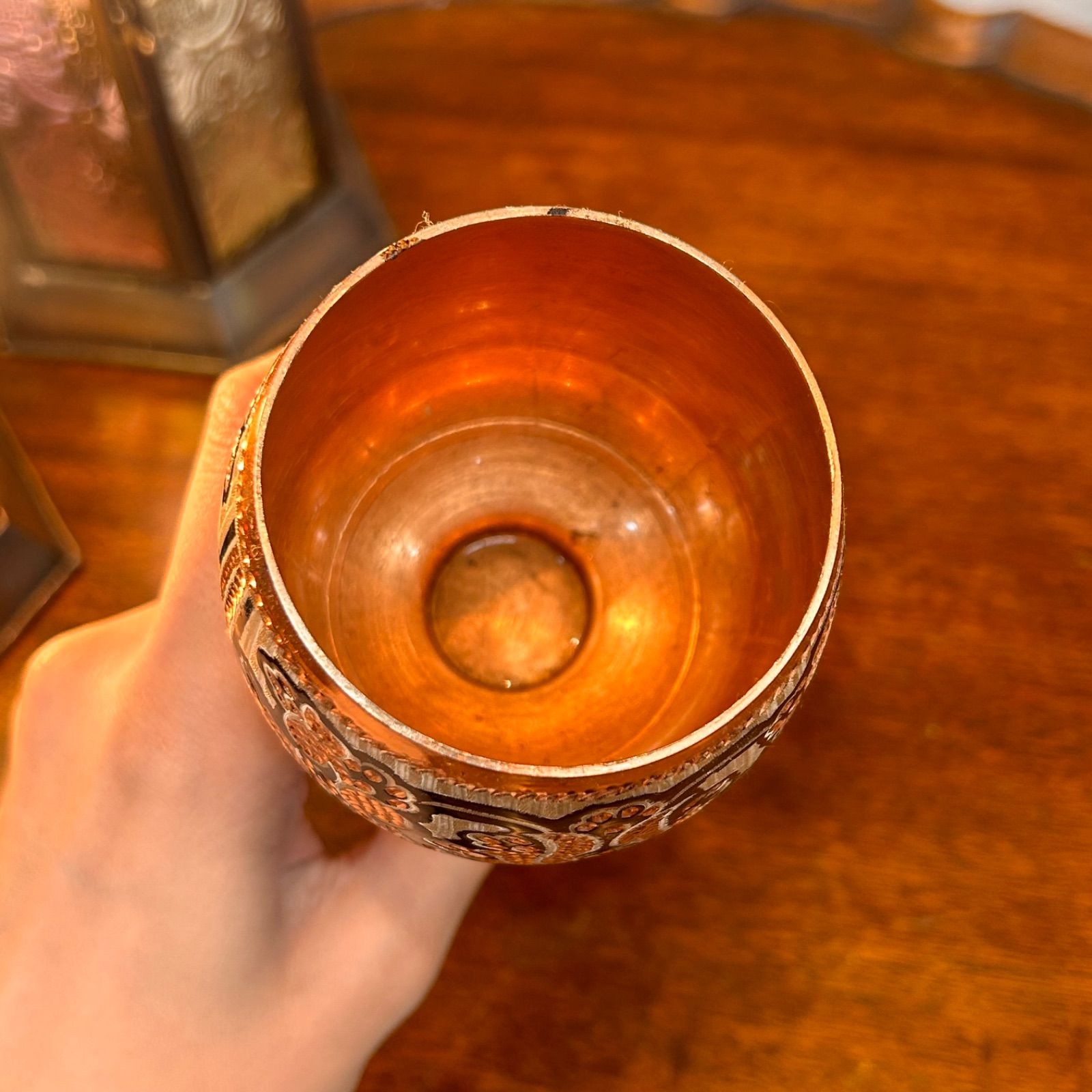 ゴブレット ペルシャ 銅 手彫り細工 エングレービング 花瓶 花器 ゴブレット 約7.3×14.2cm インテリア小物 チェリーベアインテリア NEXPOTALLINN_EU