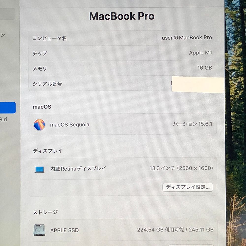 本体のみ Apple MacBook Pro 13インチ M1 2020 M1チップ メモリ16GB SSD256GB A2338 EMC3578 MB-251531 360617