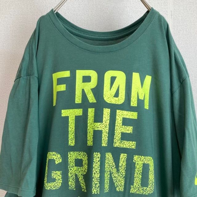 ナイキ超ビッグサイズNIKE古着Tシャツ刺繍ワンポイントグリーン緑