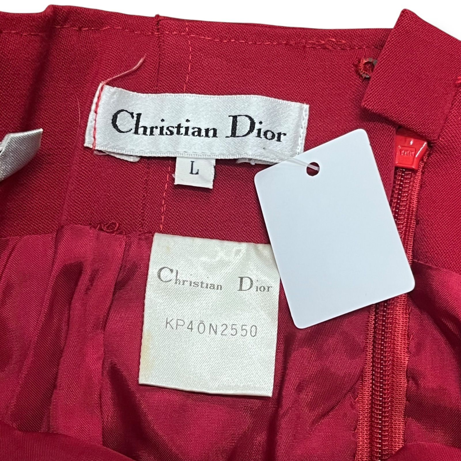 Christian Dior old dior ベルト付き 赤 フレアスカート L - メルカリ