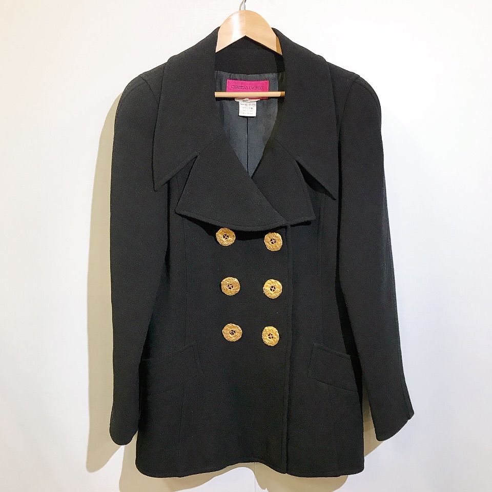 クリスチャンラクロワ　フランス製　テーラードジャケット　ジャケット　ブラック　黒 クリスチャンラクロワフランス製テーラードジャケットジャケットブラック黒