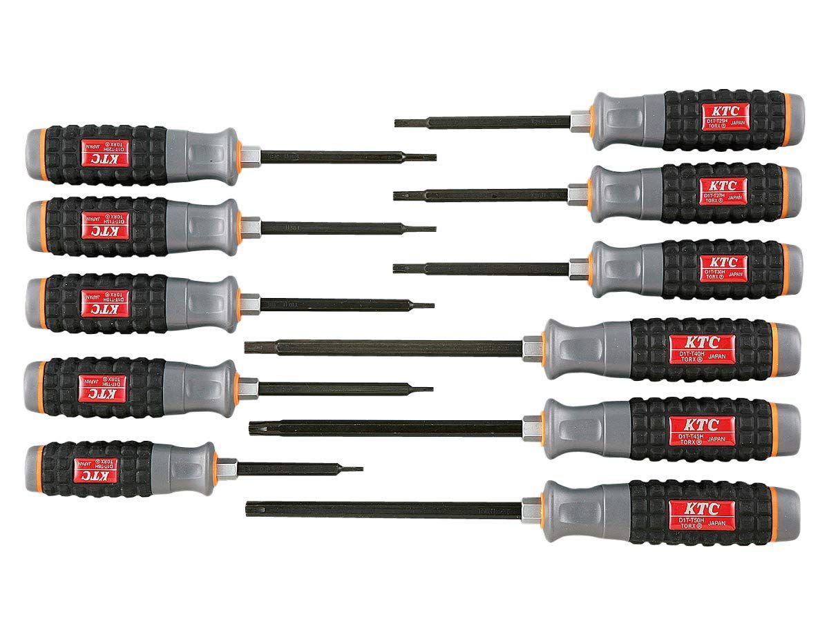 京都機械工具(KTC) 樹脂柄 T型 いじり止め トルクスドライバーセット 11本組 TD1TH11