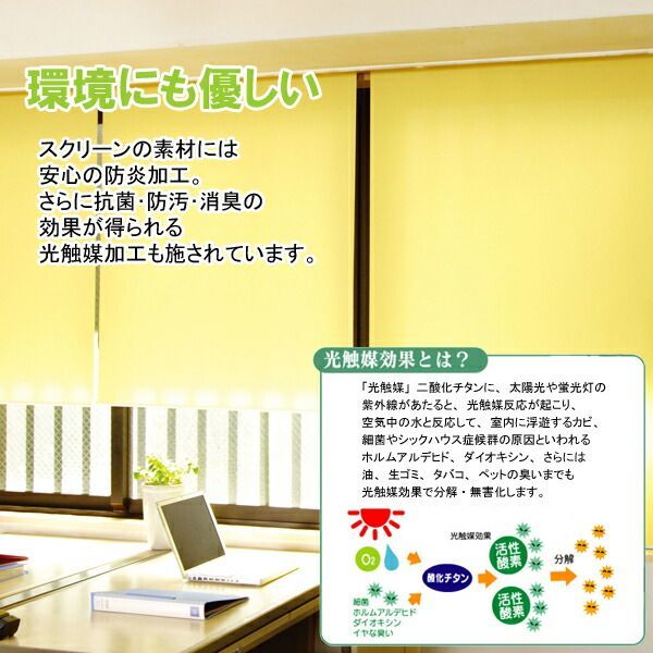 スリムロールスクリーン ビス止めタイプ 幅80cm×高さ180cm 代引不可