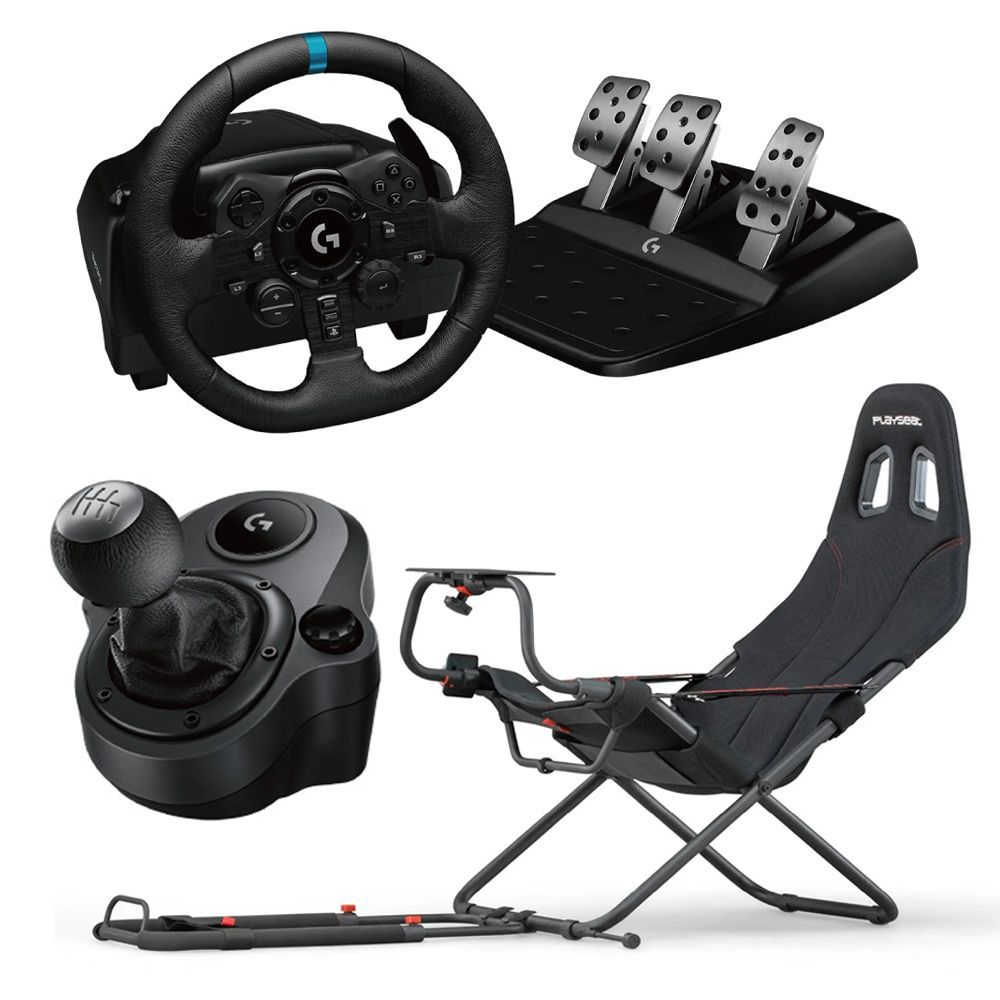 Logitech G923 + G Shifter + Playseat Challenge ActiFit 3点セット ロジテック ハンドル  シフター ハンコン 6速 シフトレバー プレイシート チェア ホイールスタンド PS5 PS4 PC 対応 輸入品 - メルカリ