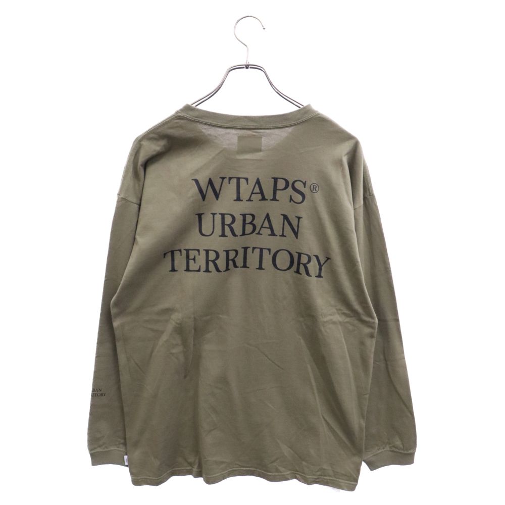 WTAPS (ダブルタップス) 21SS URBAN TERRITORY LS TEE アーバンテリトリーロゴプリント長袖Tシャツ 211ATDT-LT02S オリーブ