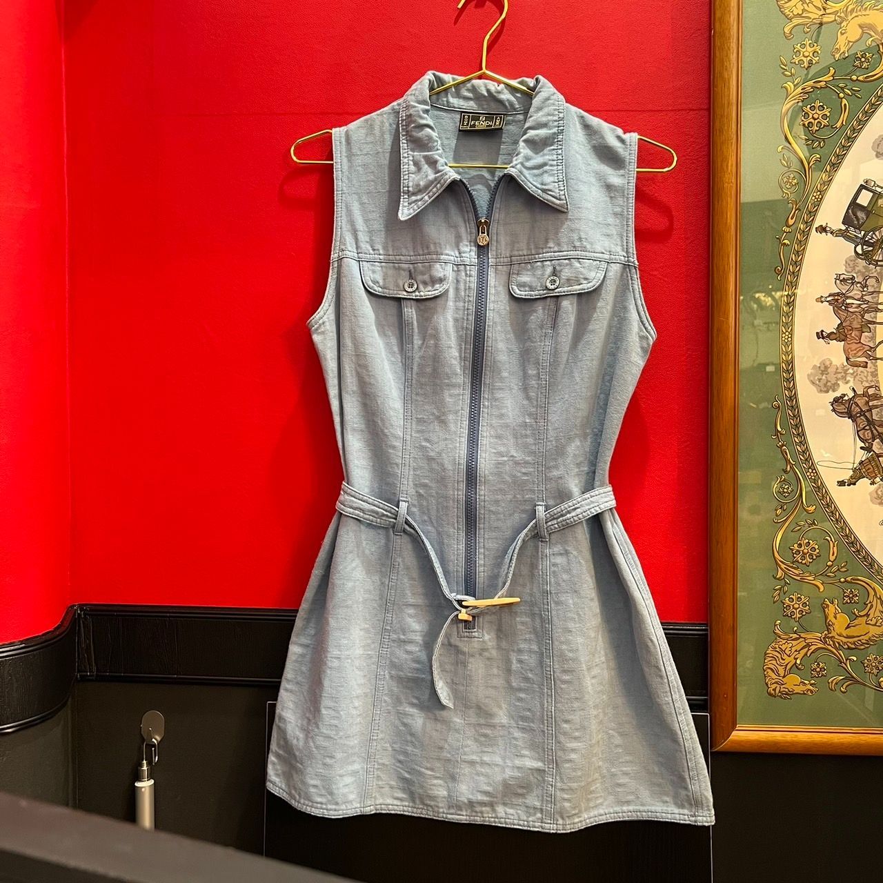 FENDI ミニワンピース ☆FENDI フェンディ ワンピース ミニ レディース ブルー系