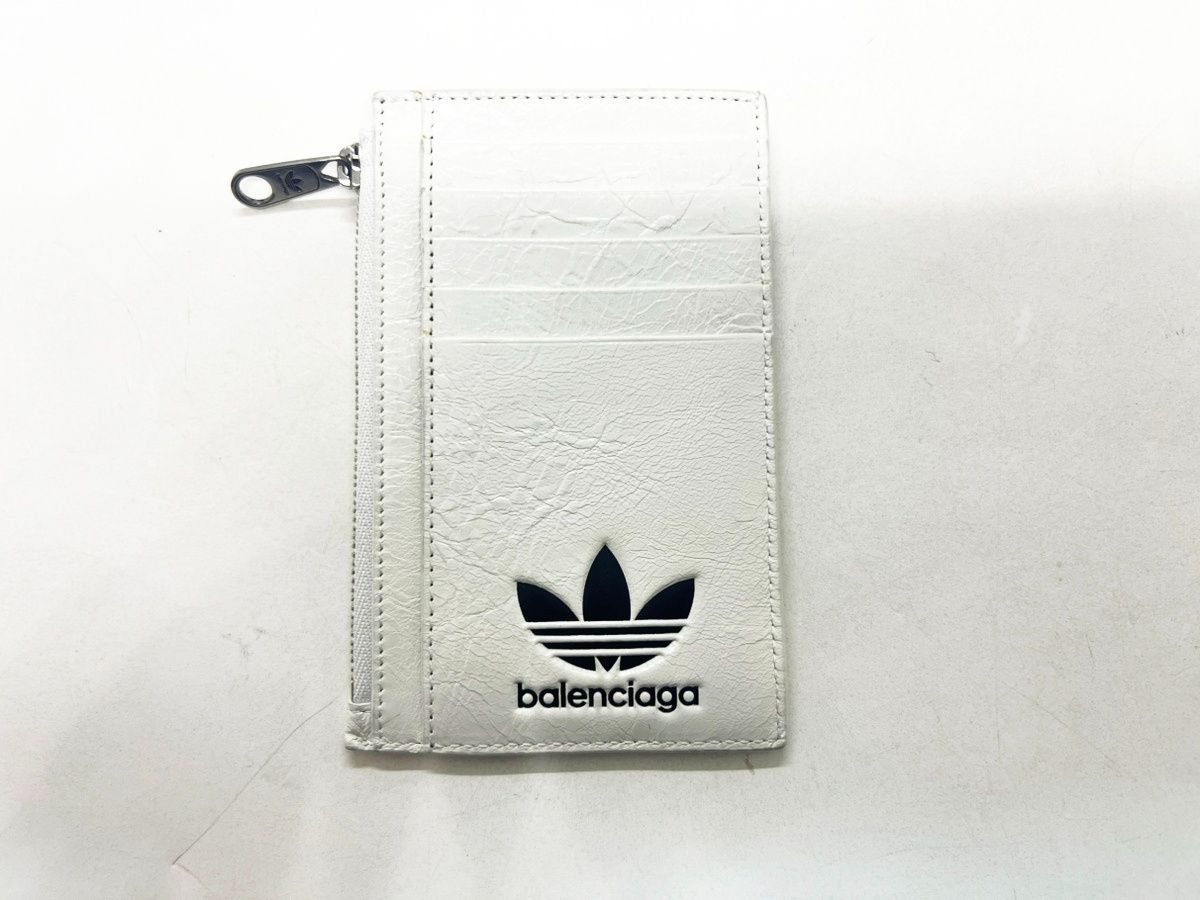 バレンシアガ アディダス コラボ コインケース（ホワイト） 美品】 adidas×バレンシアガ カードケース コインケース 白