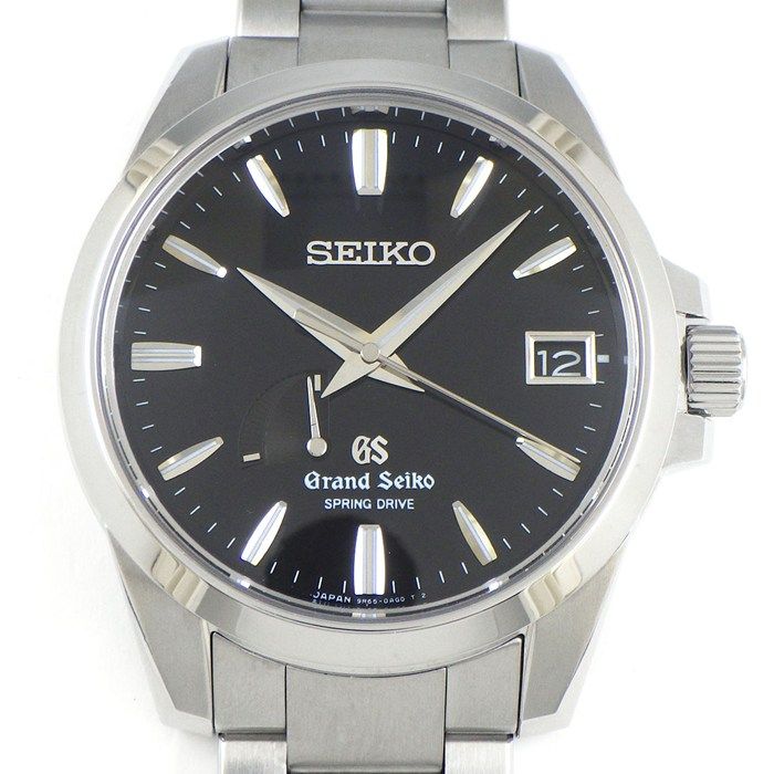 グランドセイコー Grand Seiko 腕時計 SBGA027|9R65-0AG1 ブラック文字盤 デイト パワーリザーブ SS スプリングドライブ 箱 保付き