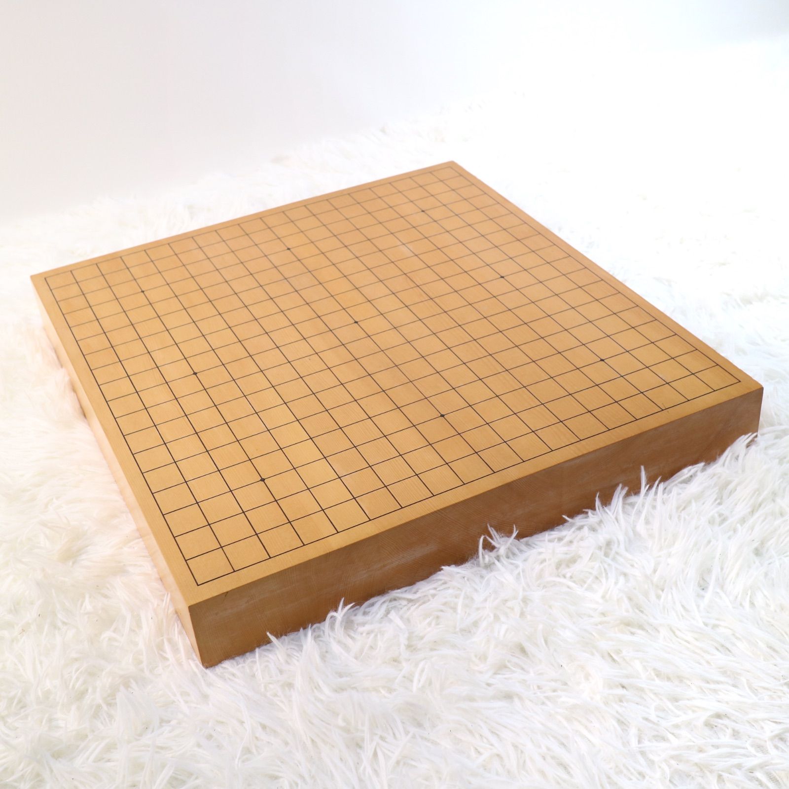 卓上碁盤 天然木 本榧 榧 柾目 ハギ盤 4枚継 二寸 縦45.4cm 横42cm 盤厚5.4cm 重量5.25kg