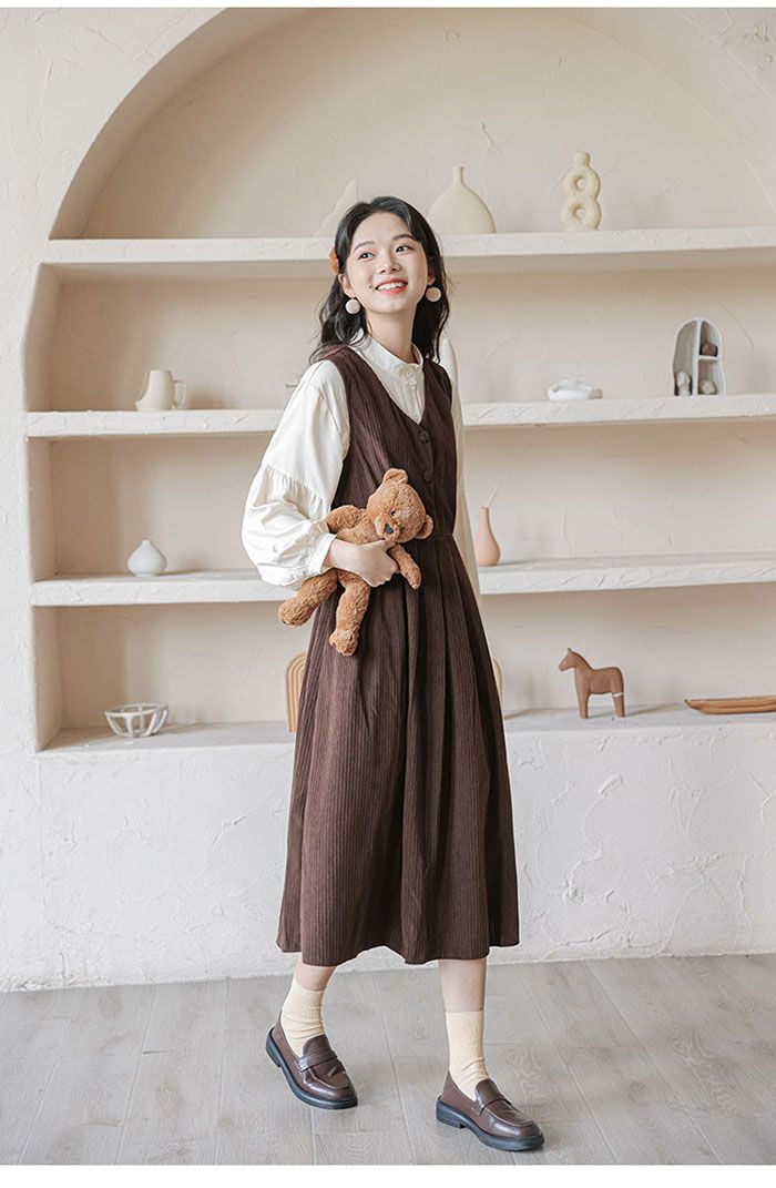 ジャンパースカート サロペット レディース 秋 冬 コーデュロイ