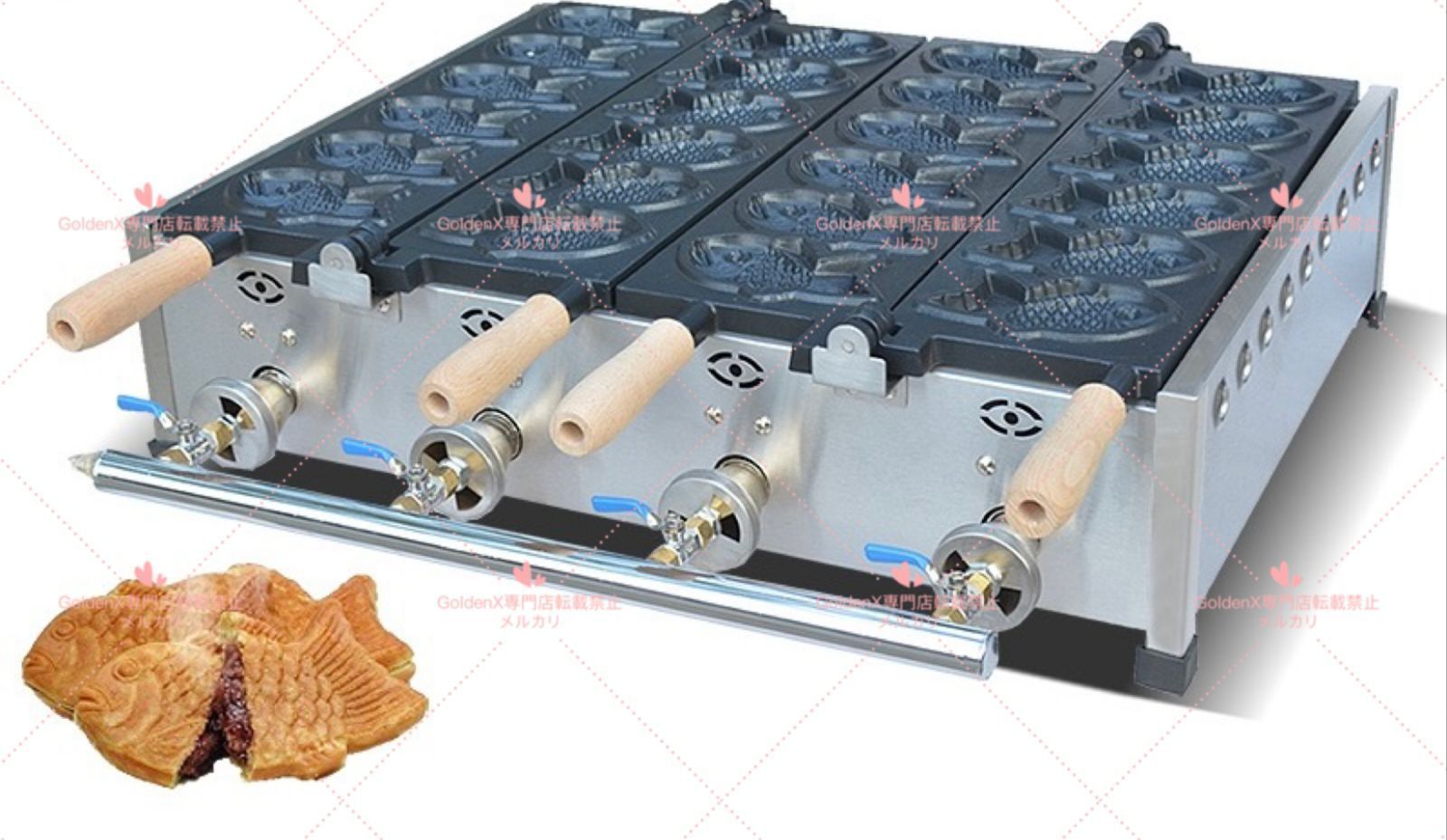 人気推薦◇LPガス たい焼き器 6匹×2連 12匹焼ける！ 鯛焼き器/厨房機器