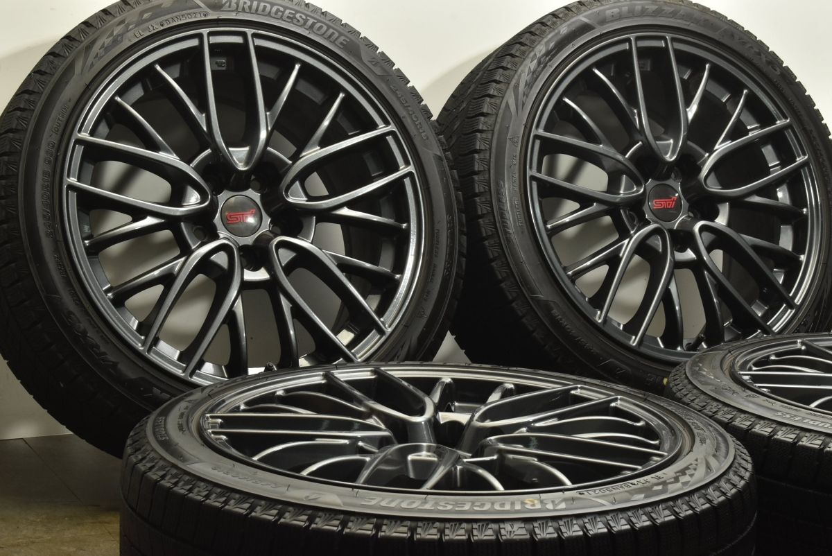 バリ溝 スバル VAB WRX STI 純正 18in 8.5J 55 PCD114.3 ブリヂストン ブリザック VRX3 245 40R18 WRX S4 レヴォーグ 流用