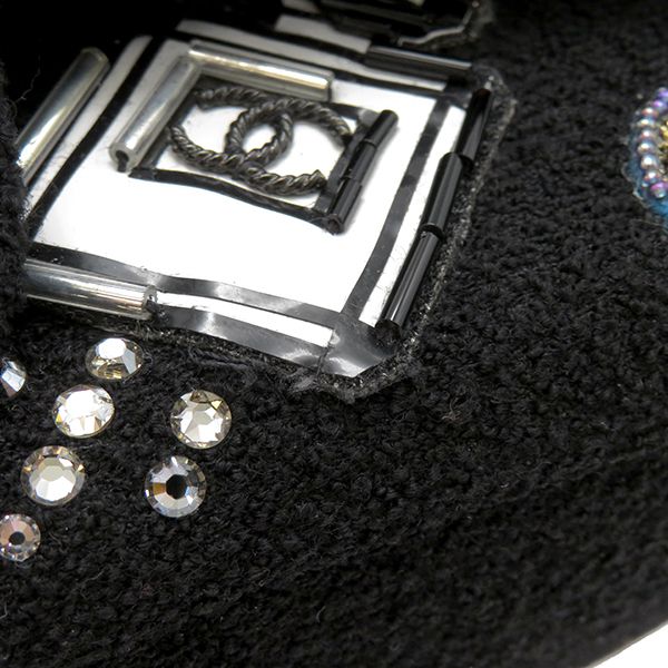 シャネル CHANEL ショルダーバッグ チェーン ツイード ブラック  