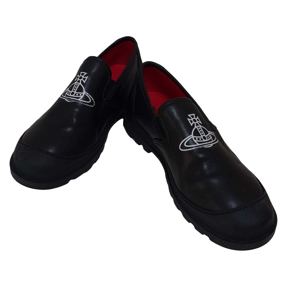 VivienneWestwood ヴィヴィアンウエストウッド スリッポン 41 メンズ - 黒×白 オーブ インソール取外し可