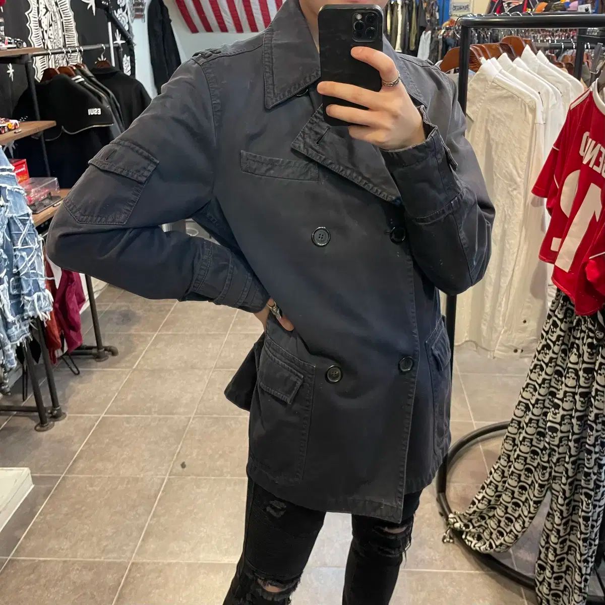 BURBERRY バーバリー ヴィンテージトレンチコート ネイビー バーバリー