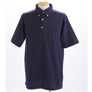 【在庫限り】ポロシャツ Sサイズ ネイビー 綿 COOLBIZ 吸汗 速乾 ドライメッシュ ボタンダウン 鹿の子 ビジネス 通勤 スポーツ 衣類