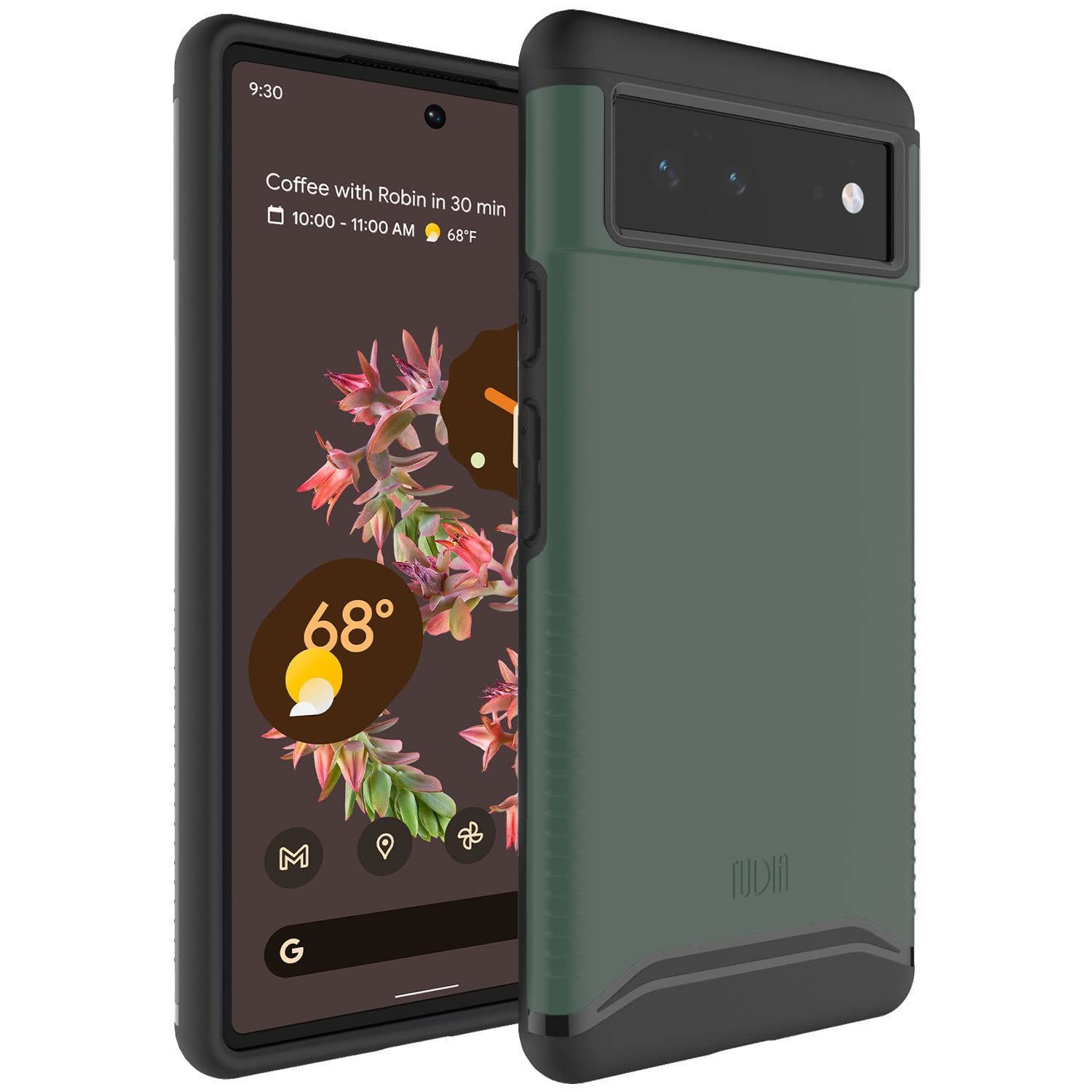【在庫処分】TUDIA Google Pixel 6 ケース、「マージ」米軍MIL規格 2層保護 耐衝撃性超薄型TPU保護ハード Pixel6 ケース - ハンターグリーン