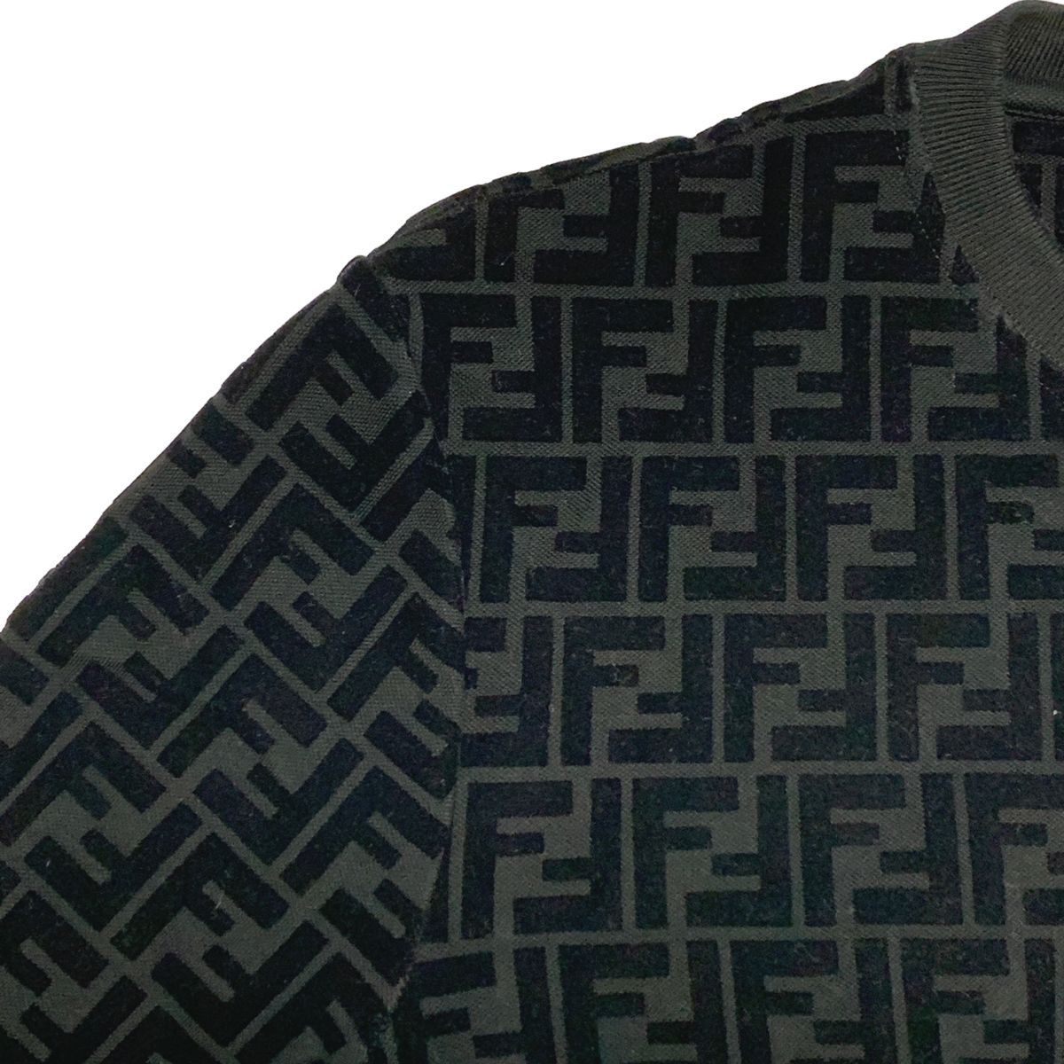 中古】 Fendi フェンディ ズッカ ブラックピス スウェットトレーナー 