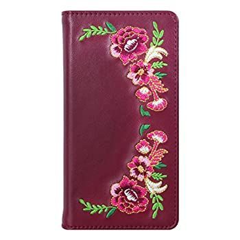藤本電業 iPhoneX 手帳型 フラワー刺繍ケース 花柄 マグネット内蔵 ポケット付き レッド Bi8-08RD n5ksbvb 藤本電業 iPhoneX 手帳型 フラワー刺繍ケース 花柄 マグネット