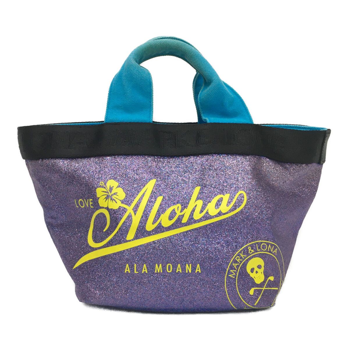 中古 マークアンドロナ MARK&LONA カートバッグ パープルラメ ハワイ