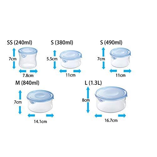 在庫処分】ブルー PatternName: 4点セット: 380ml×4個 iwaki(イワキ) 耐熱ガラス 保存容器 アクアブルー 丸型 S  380ml × - メルカリ