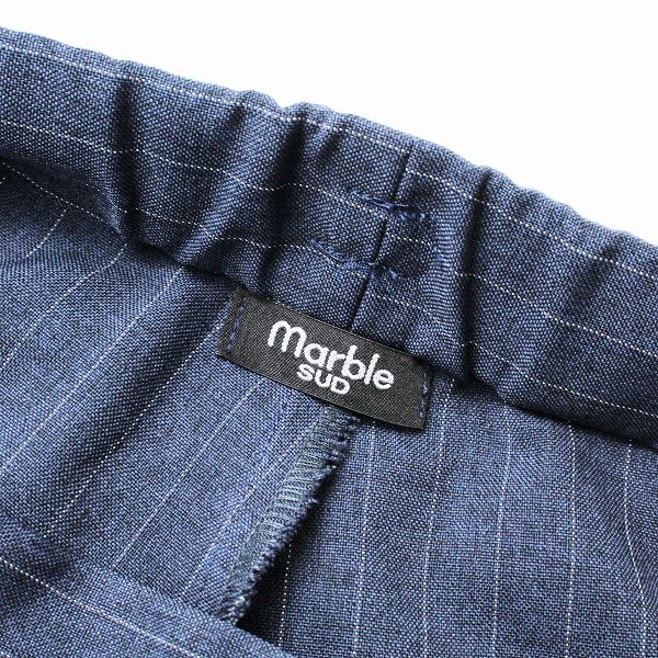 美品 marble SUD マーブルシュッド ピンストライプ ワイドパンツ/ネイビー ボトムス【2400013378246】 メルカリShops マーブルシュッド パンツ(ネイビー)