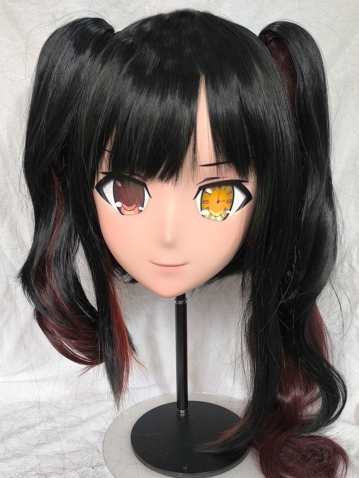 ☆即納 ハーフマスク 眼球付き カツラ付き NO.157 ドール ヘッド