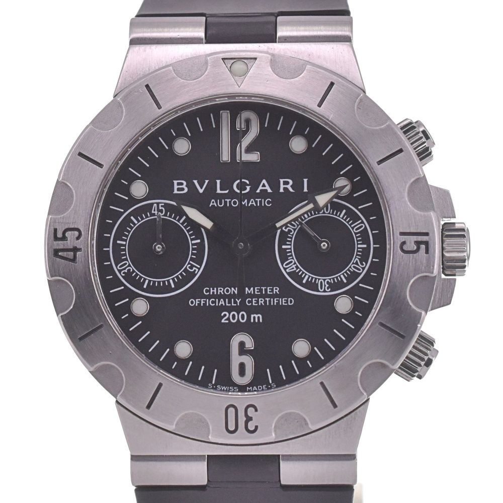 ブルガリ BVLGARI SCB38S ディアゴノ スクーバ  クロノグラフ 自動巻き メンズ良品 E#135480