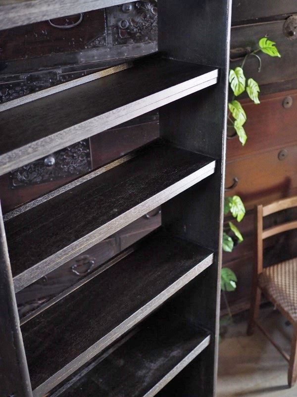 頑丈ラワン材造り昭和レトロ本棚重量有 昭和中期 古録展 品番S10776