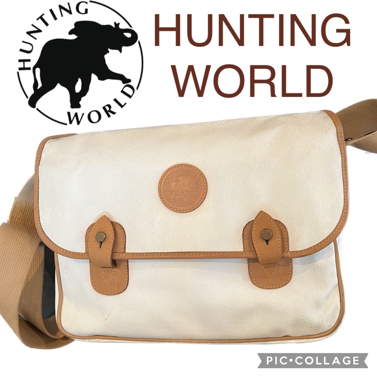 HUNTHNG WORLD ショルダーバッグ クロスボディ PVCレザー ヌメ革 HUNTHNG WORLD ショルダーバッグ クロスボディ PVCレザー ヌメ革