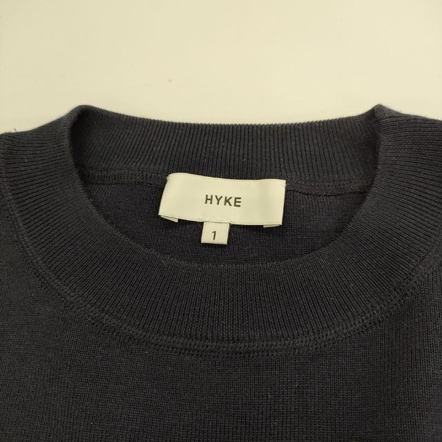 HYKE CREWNECK SWEATER 211-11216 シルク混 セーター ニット ネイビー ハイク 5-0601M 260833 HYKE - HYKE CREWNECK SWEATER 211-11216 シルク混 セーター