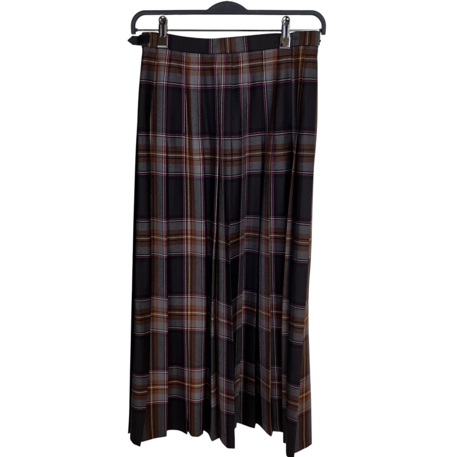 O NEIL of DUBLIN ウーステッドウール パッチワーク キルト プリーツ ロングスカート martinique別注 GB10US8 ブラウンチェック オニールオブダブリン マルティニーク コンビネーション ラップスカート 10488