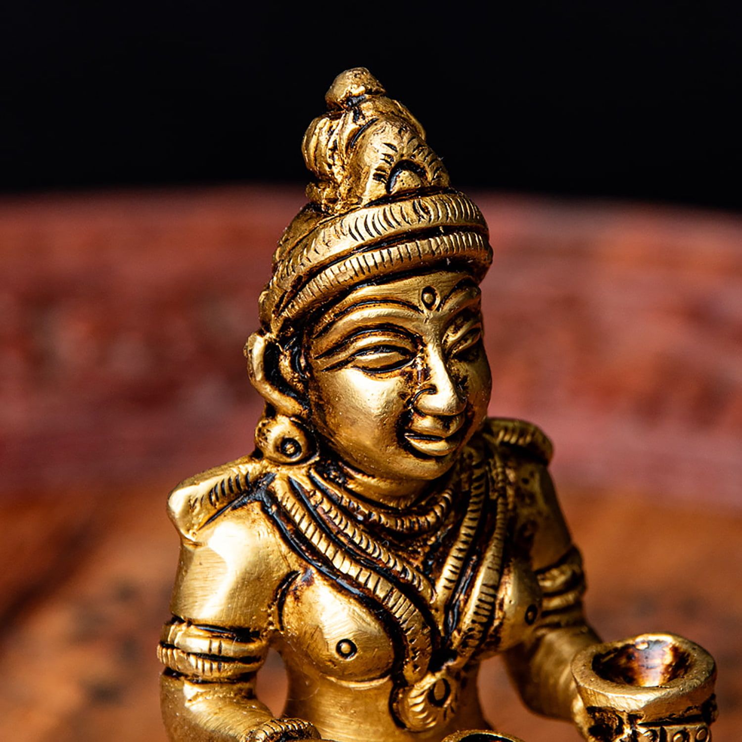 アンナプルナー 女神像 食を与える女神 重厚なブラス製 高さ10.5cm程度 | アンナプルナ 台所の女神 食の女神