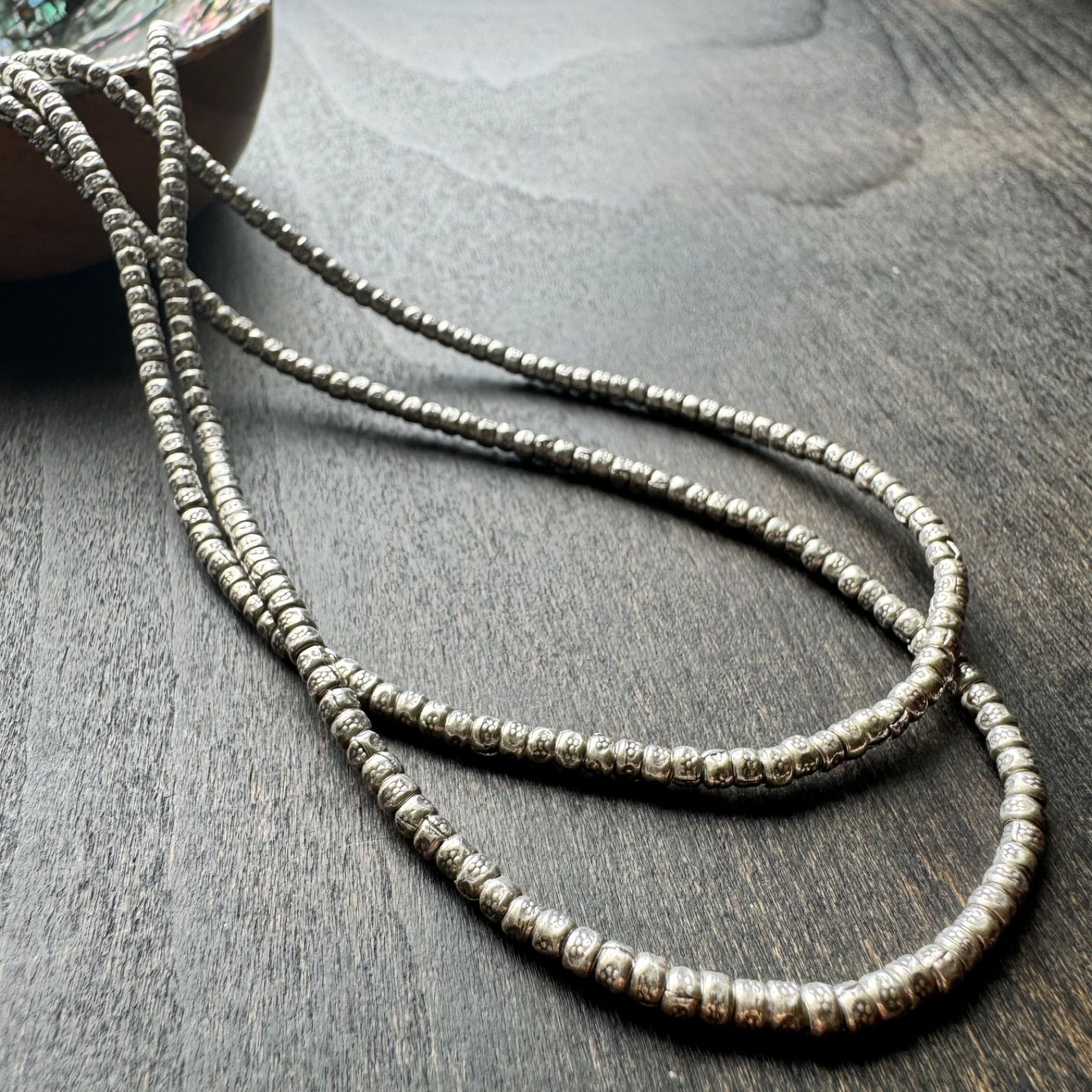 カレンシルバー パドゥア刻印入りスクエア ソリッドビーズ 53cm 2mm角