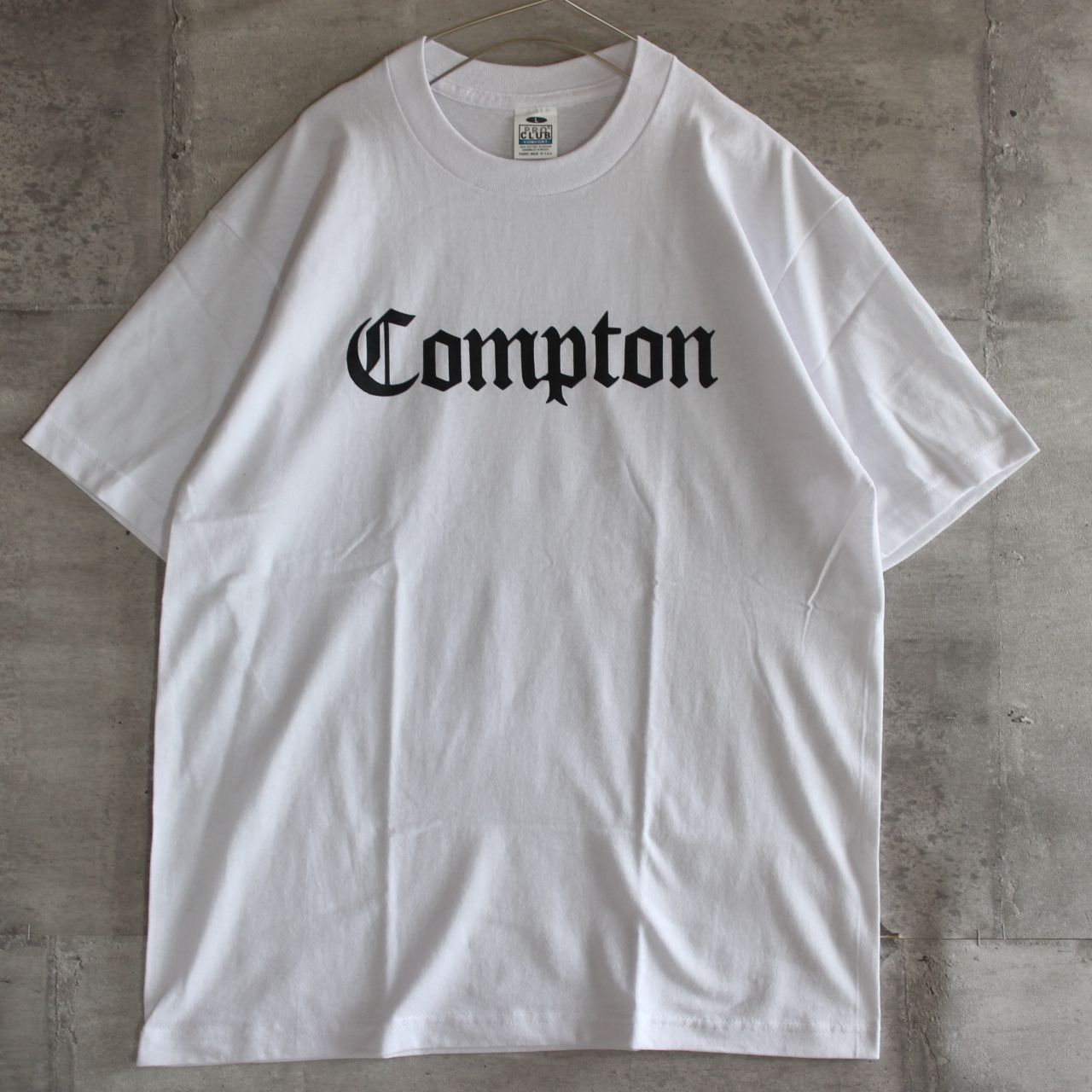 【LA直輸入】PRO CLUB "Compton" WHITE 6.5oz HEAVYWEIGHT TEE XL～3XL プロクラブ