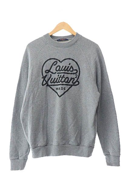 ルイヴィトン LOUIS VUITTON ×NIGO ニゴー 22SS Sweat Sweater ロゴ プリント スウェット トレーナー RM221M UYR HMY02W S 灰 グレー ブランド古着ベクトル 中古AA241113