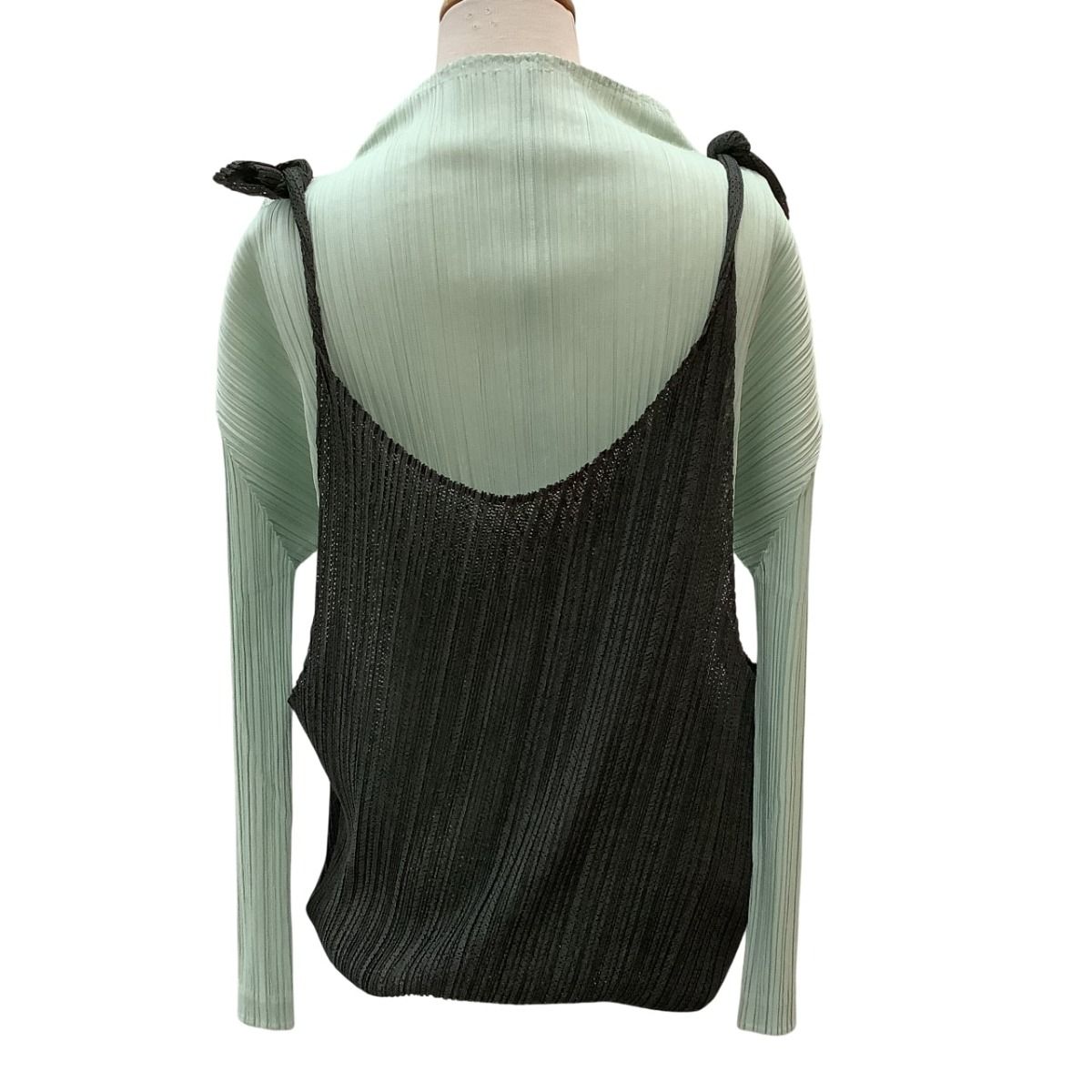  ISSEY MIYAKE イッセイミヤケ PLEATS PLEASE 変形 ワンピース カットソー SIZE 3 PP 51-JK 523 ミント 長袖 Tシャツ カットソー