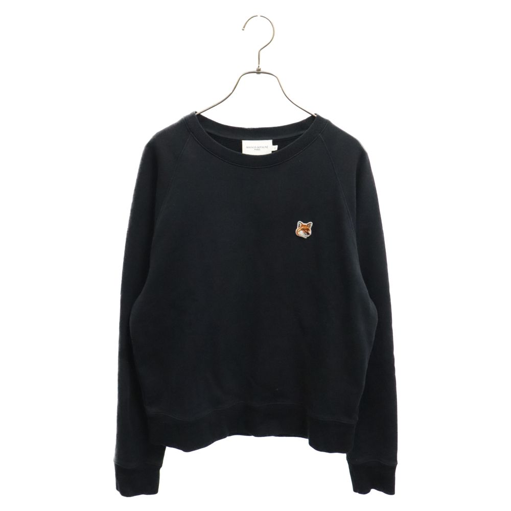 MAISON KITSUNE (メゾンキツネ) Fox Patch フォックスワッペン クルーネックスウェットシャツ トレーナー AW00303KM0001 ブラック