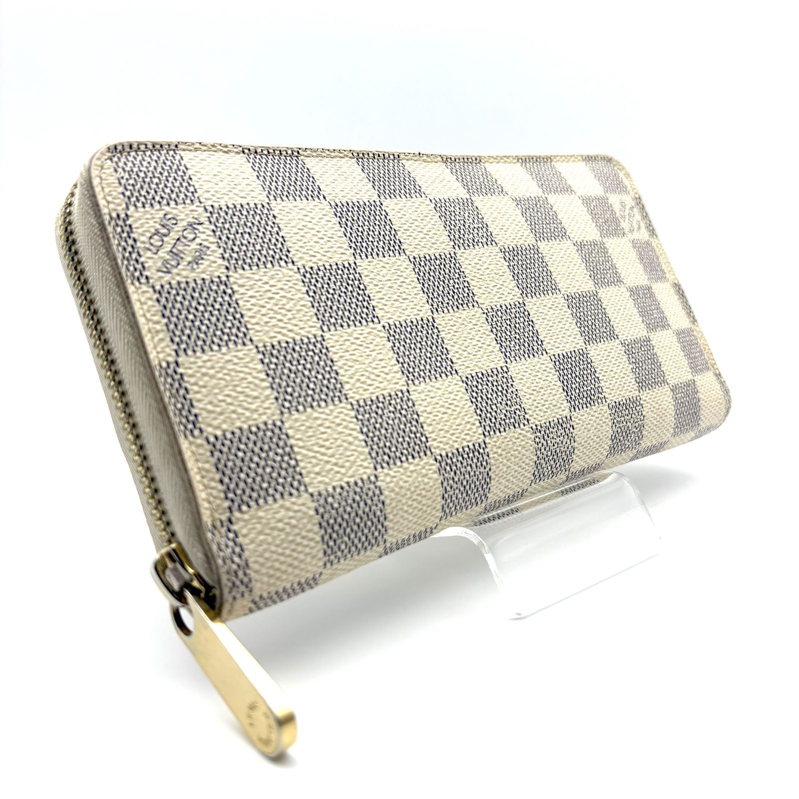 【美品】LOUIS VUITTON ダミエ　アズール 　ホワイト　長財布 良品 】LOIS VUITTON ルイヴィトン ダミエアズール ジッピー
