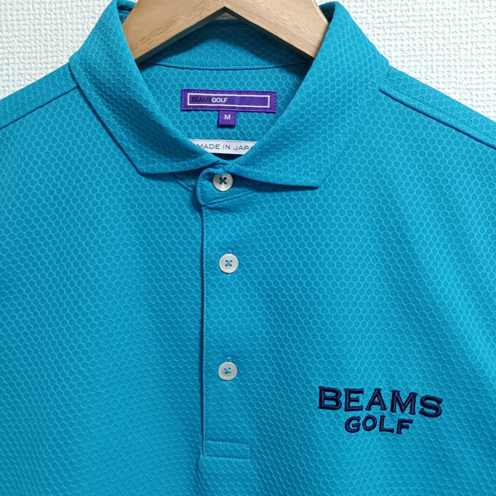 BEAMSGOLF - 未使用 ビームスゴルフ パープルレーベル ポロシャツ オーシャンブルー系 M 未使用 ビームスゴルフ パープルレーベル ポロシャツ オーシャン
