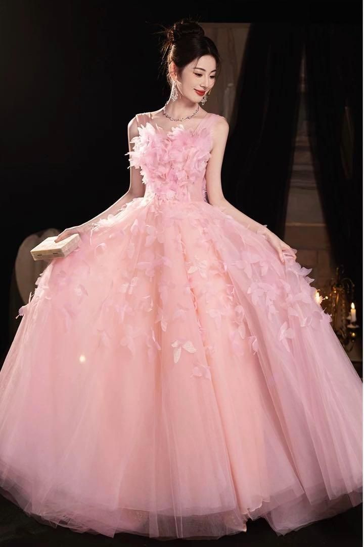 YNS WEDDING 結婚式 カラードレス SL19929 ピンク お色直し