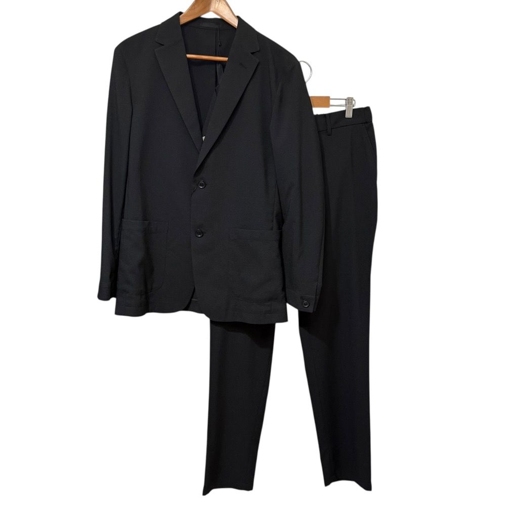 ♥ CB CRESTBRIDGE シービークレストブリッジ シアサッカー テーラードジャケット パンツ イージースーツ セットアップ M ブラック メンズ 古着