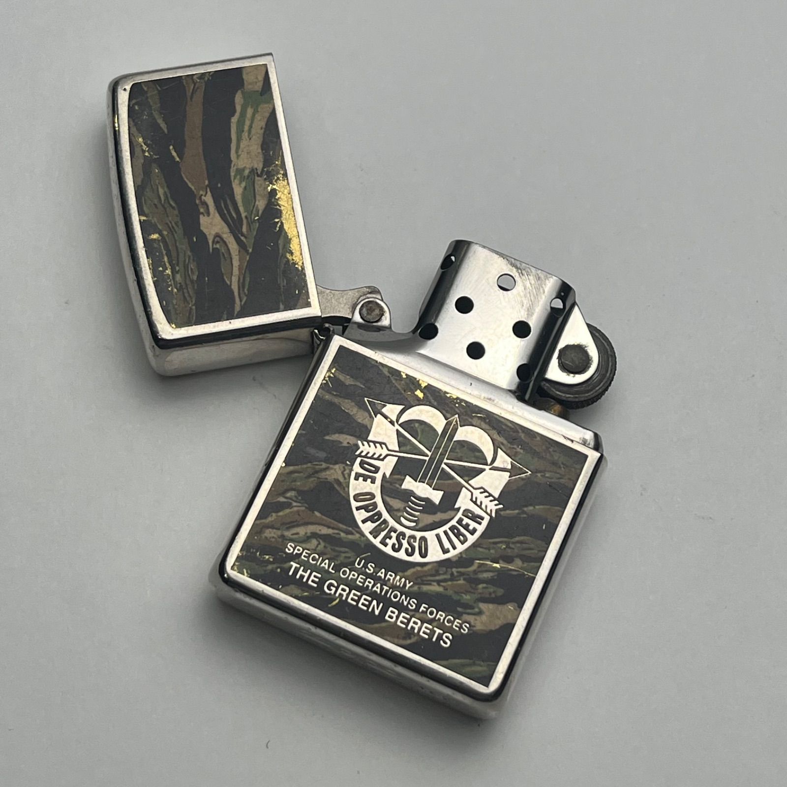 zippo ジッポー アメリカ陸軍特殊部隊 グリーンベレー　カモフラ　2003 使用感有