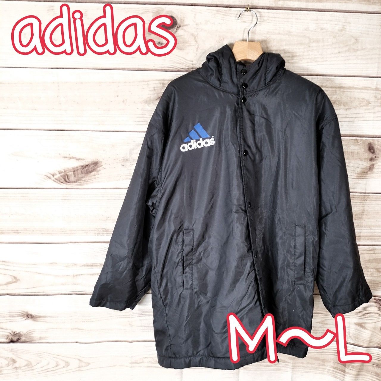 adidas アディダス メンズ ベンチコート 裏起毛 ロングコート アウター 黒 クロ Mサイズ Lサイズ【ブラック MからL】(360  bbb1000) - メルカリ