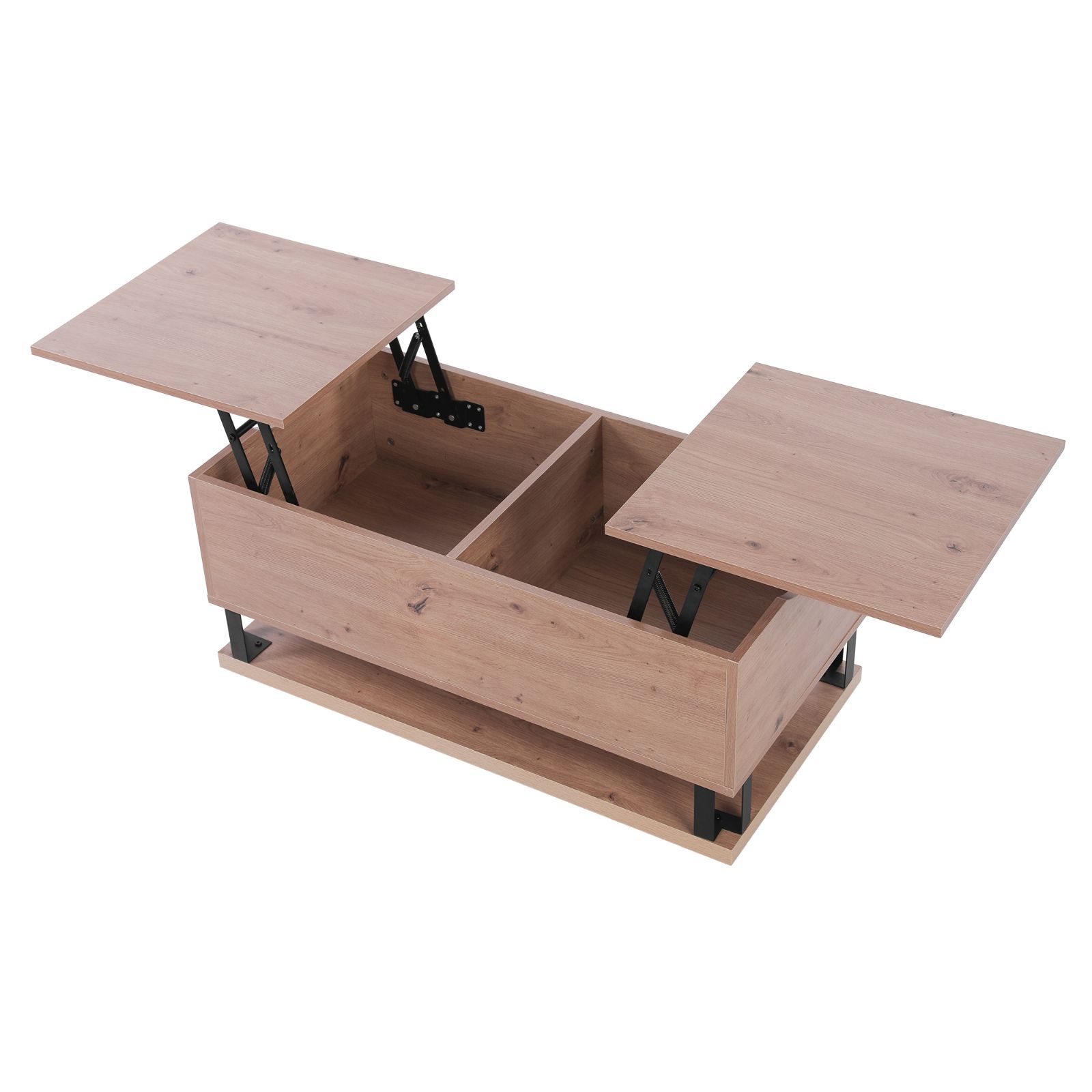 Homebliss 昇降式テーブル ローテーブル デスク リフトアップテーブル　リフティングテーブル 収納 ちゃぶ台 センターテーブル 折り畳み 高さ調節 おしゃれ 一人暮らし 家庭用 ナチュラルN